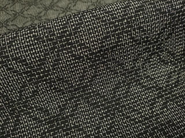 平和屋本店□極上 結城紬 結城縮織 単衣 奥順謹製 はたおり娘 証紙付き