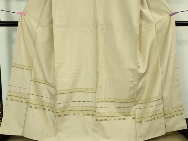 平和屋着物□極上 訪問着 紬地 めがね織 亜麻色地 逸品 DZAA7117kh5