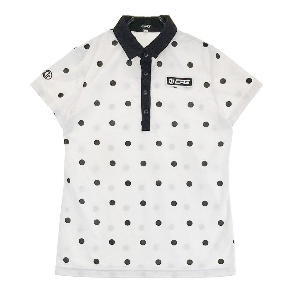サイズ：3 CPG GOLF シーピージーゴルフ  半袖ポロシャツ  ホワイト系 [240101497489] ゴルフウェア レディース ストスト サイズ：3 CPG GOLF シーピージーゴルフ 半袖ポロシャツ ドット