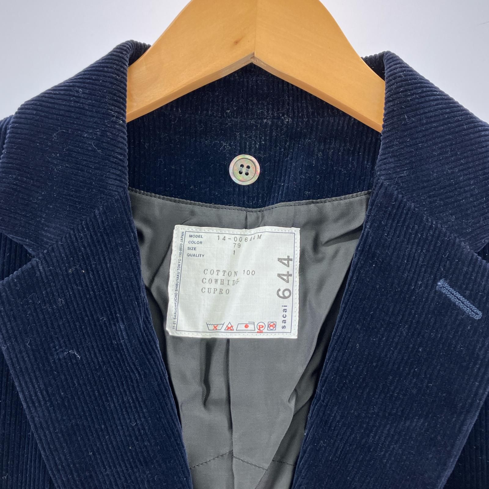 sacai コーデュロイ テーラードジャケット 14aw Sacai 14aw ｺｰﾃﾞｭﾛｲ ｼﾞｬｹｯﾄ 1 ﾈｲﾋﾞｰ - メルカリ
