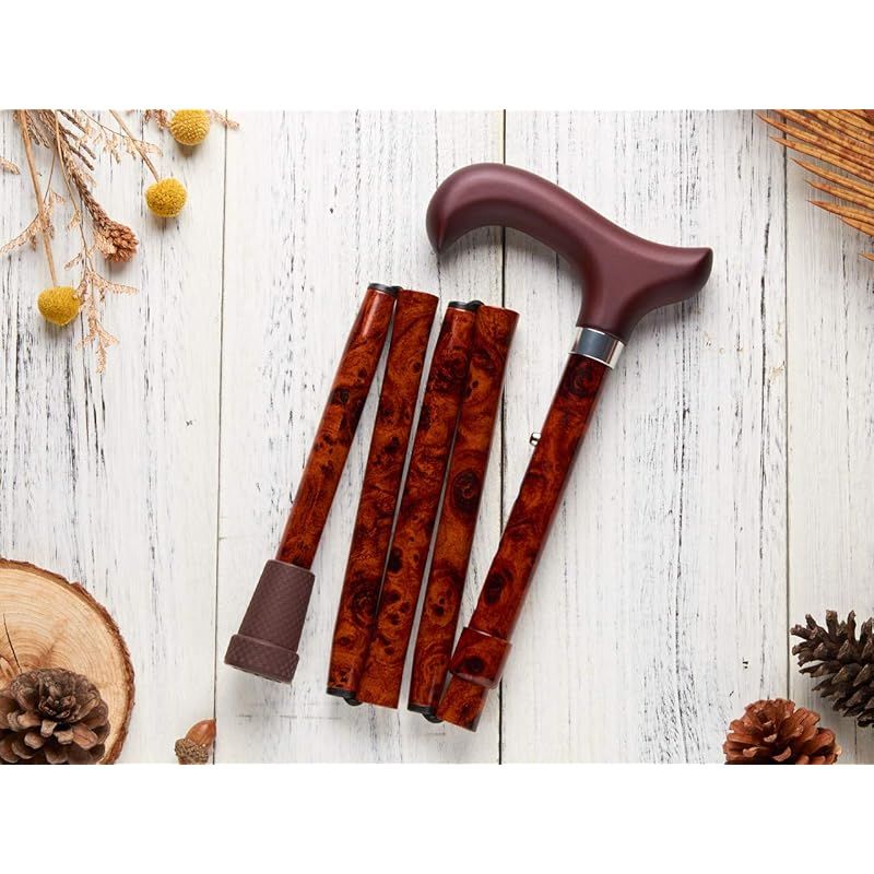 【お買い得】 Merry Sticks メリースティックス ブライトライフ 折りたたみステッキ 杖 ウォールナット 幼さのある