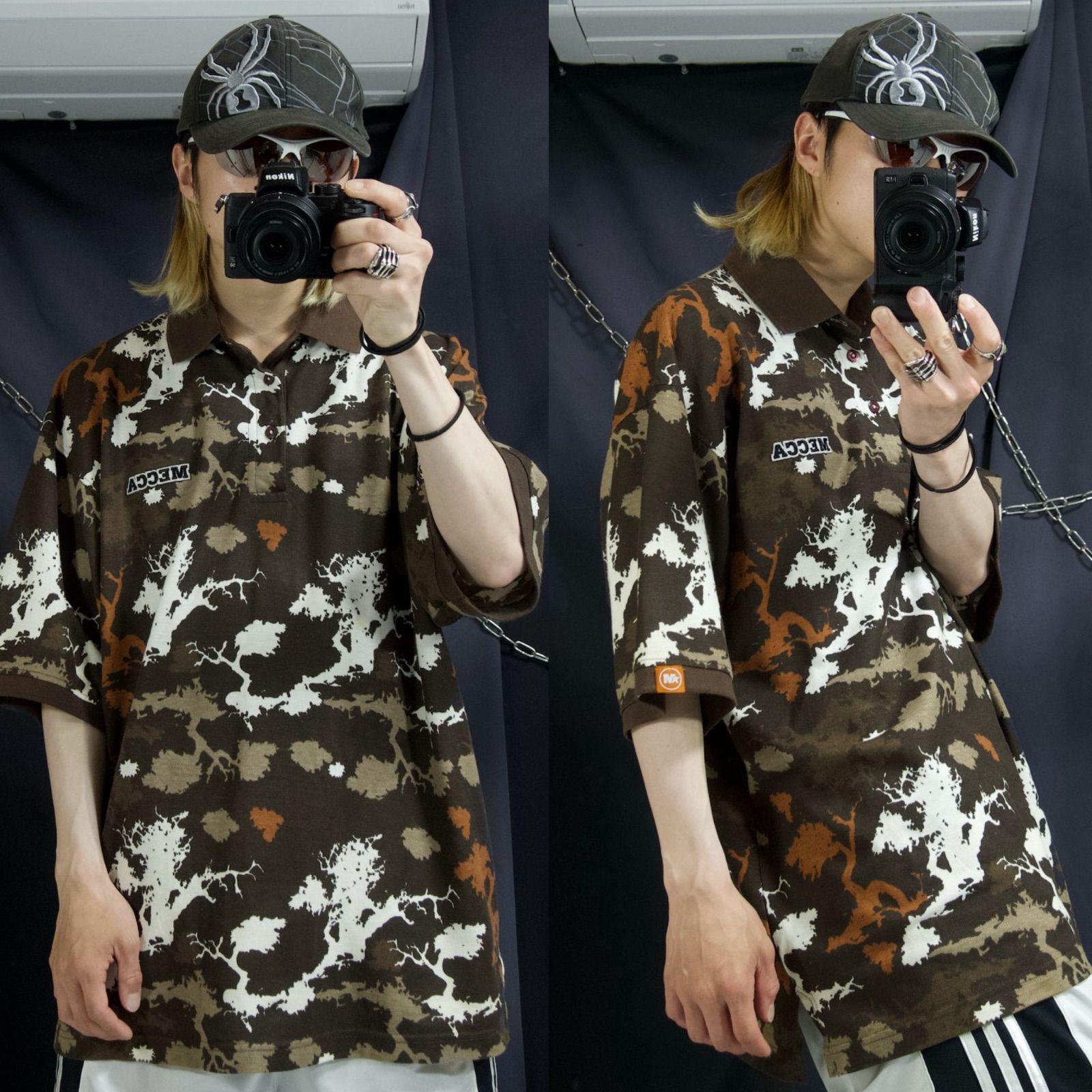 “MECCA メッカ　ポロシャツ　hiphop 00s MECCA “Hip Hop Camouflage” (Desert Realtree Mix) S/S