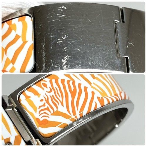 HERMES エルメス クリック・クラックH シマウマ シルバー オレンジ