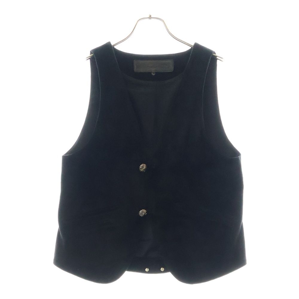 CHROME HEARTS クロムハーツ CLASSC 2B クラシック クロスボールボタン スエードベスト ブラック|シルバー
