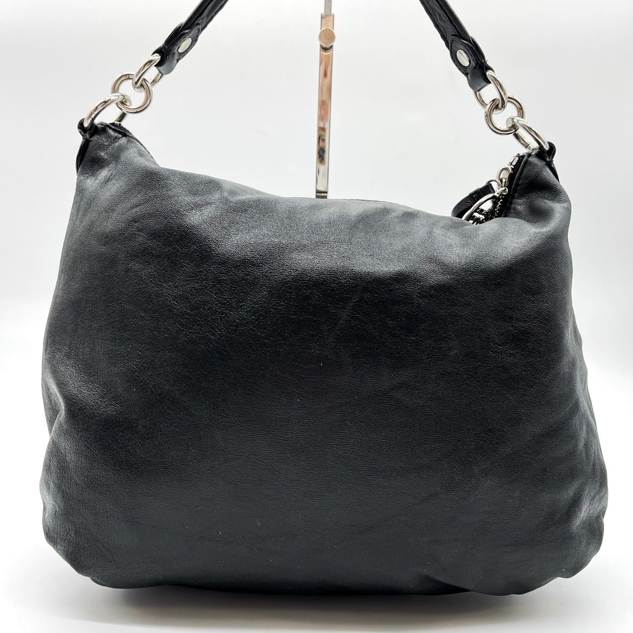 美品】 COACH Y2K poppy mulch pockets black leather shoulder bag 