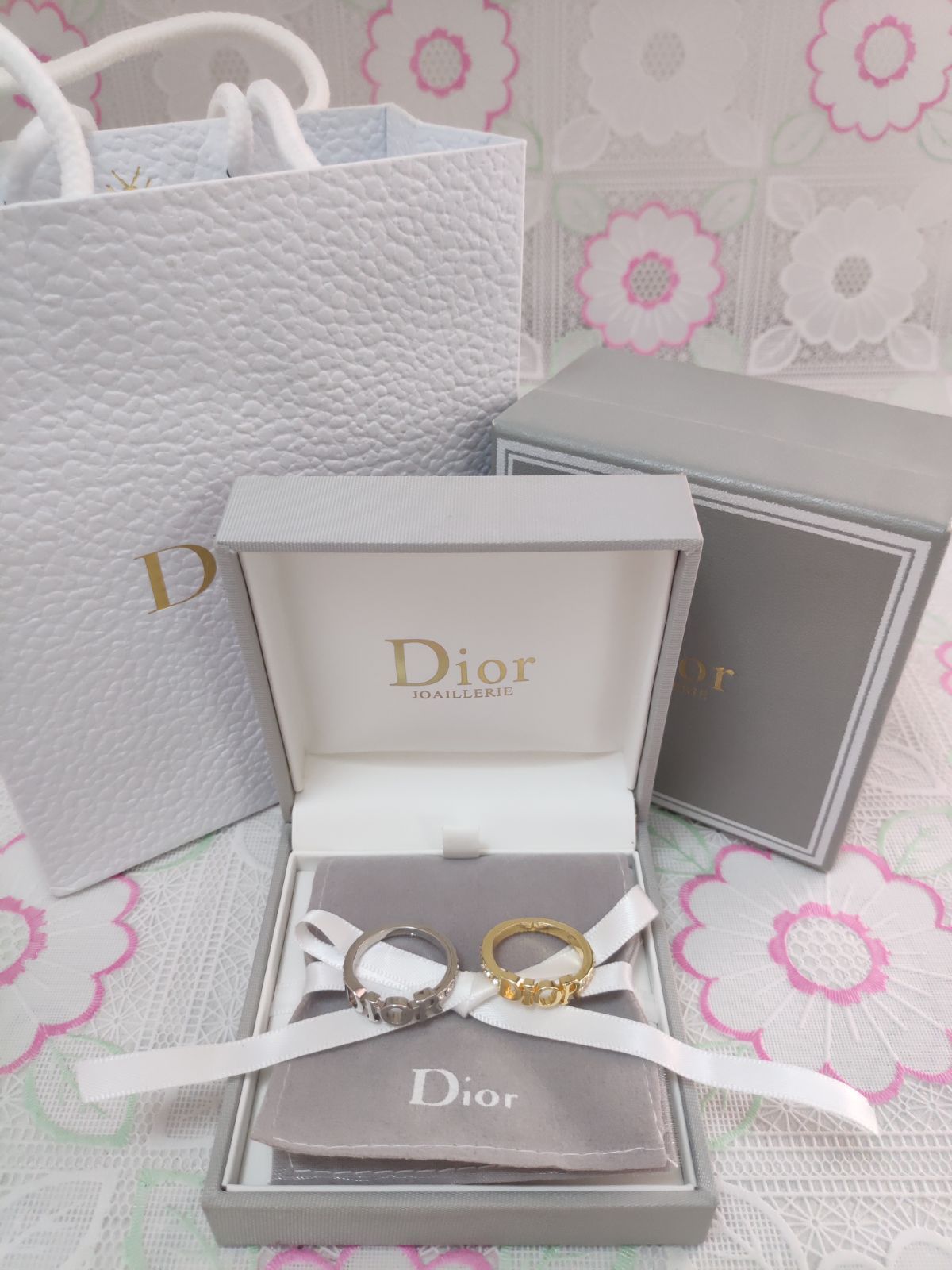 [正規品 新品未使用]DIORクリスチャンディオール メタルクリスタルリング ❤️ クリスチャンディオール✨Dior リング✿指輪 ♡DIOR メタル