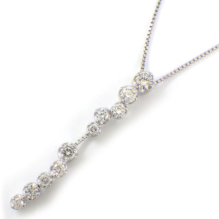 ダイヤモンド】 ネックレス リンク ダイヤモンド 計0.70ct K18WG  