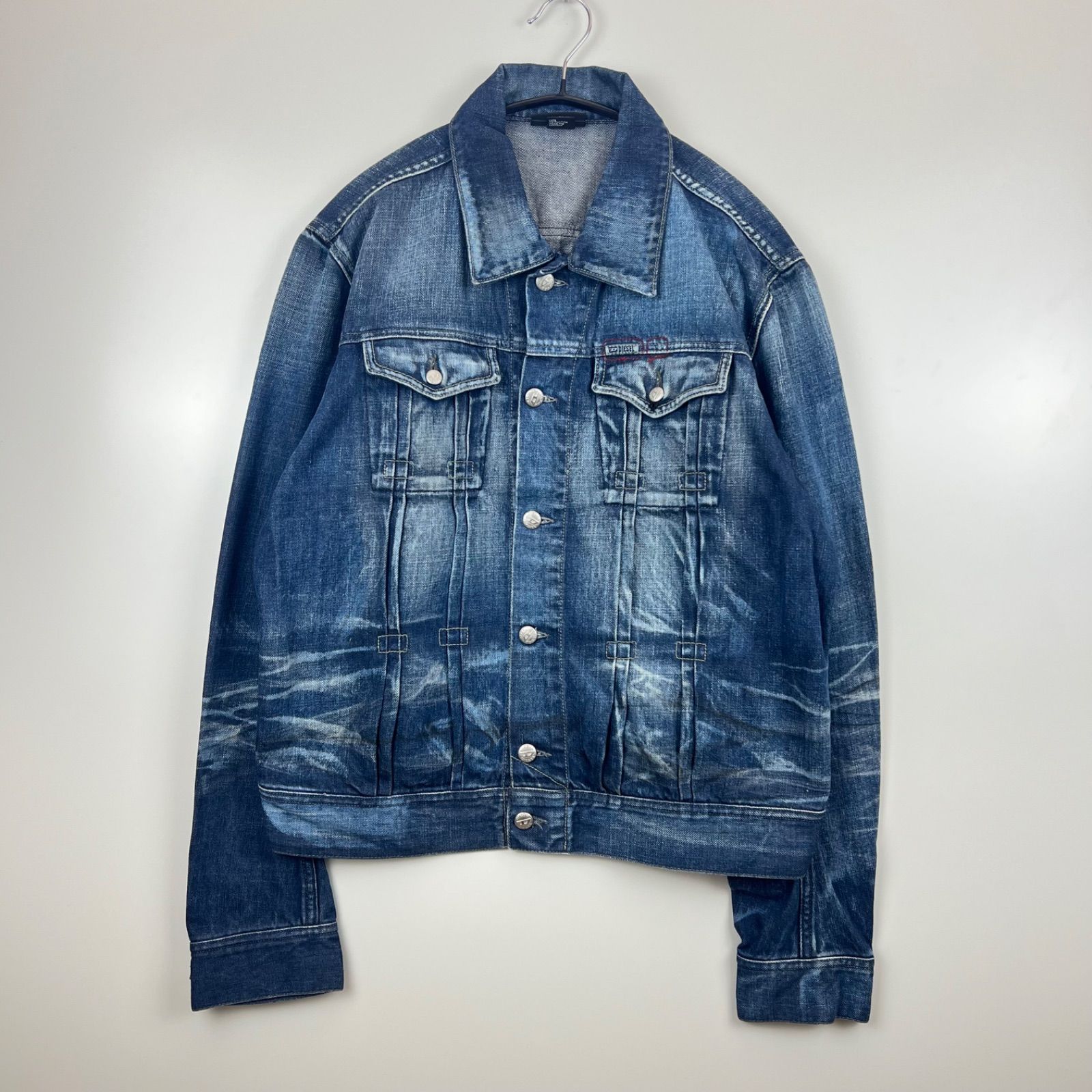 DIESEL ジャケット　y2k ヴィンテージ　スカジャン Vintage Diesel Industry Denim Jacket Jeans 90s Leather
