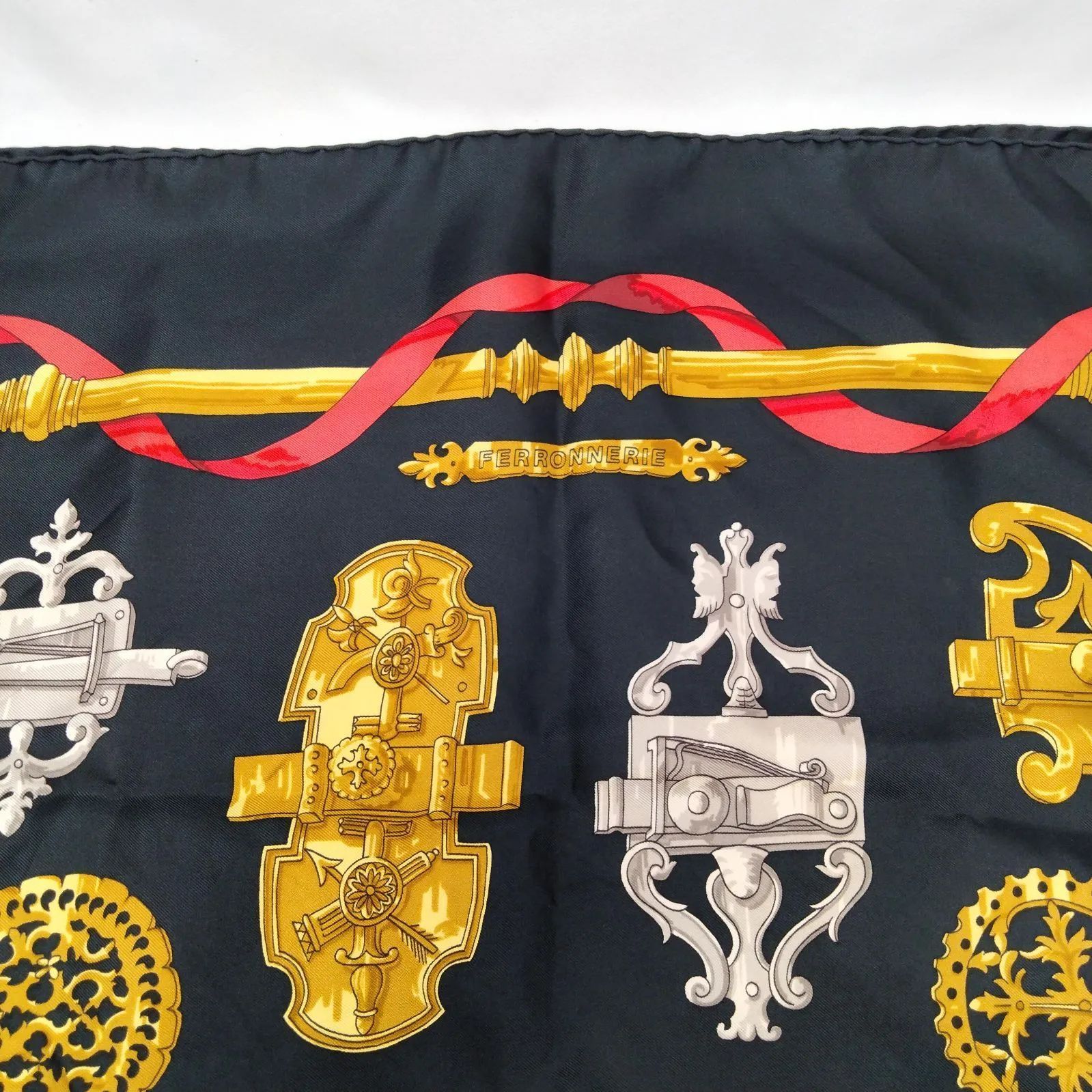 ✨️HERMES✨️エルメス カレ90 スカーフ シルク FERRONNERIE 鉄