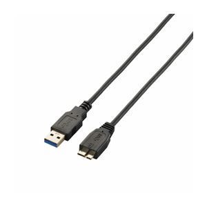 (まとめ)エレコム 極細USB3.0ケーブル(A-microB) USB3-AMBX20BK