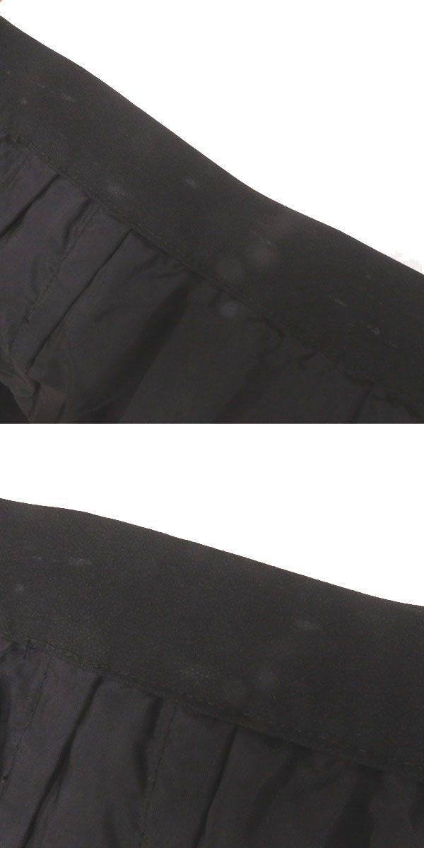 極美品◎日本製 レオナールファッション フラワーロゴボタン付 レース使い セットアップ ジャケット×スカート 黒 9AR レディース
