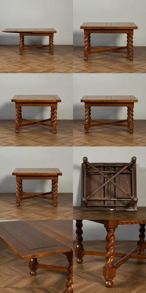 イギリス アンティーク ドローリーフ テーブル イギリスアンティーク ドローリーフテーブル 拡張式 オーク材 v_70162