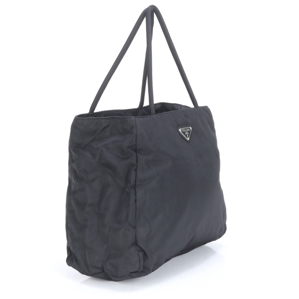 PRADA トートバッグ 肩掛け トライアングルロゴ テスートナイロン ブラック