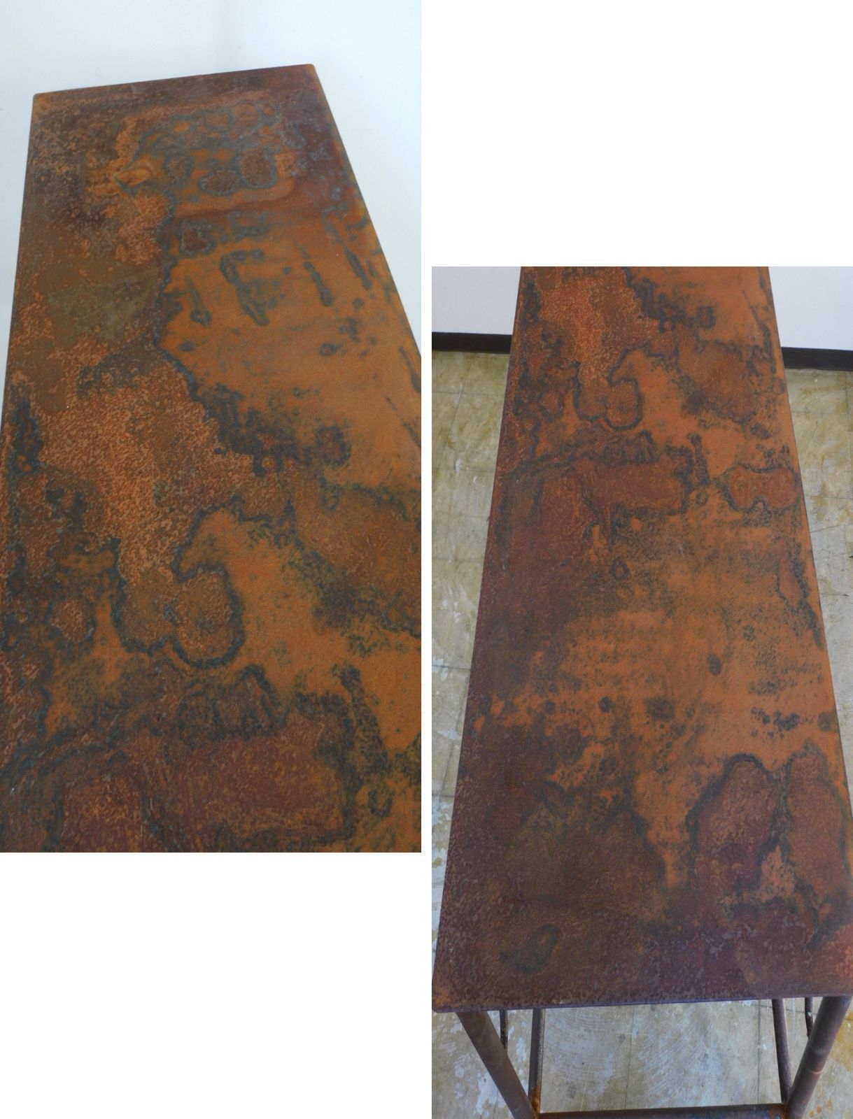 アイアンのおおきなテーブル W1800mm HK-a-05458 アンティーク 古道具 鉄脚 作業台 工業系 鉄製 カウンター 机 台 展示台