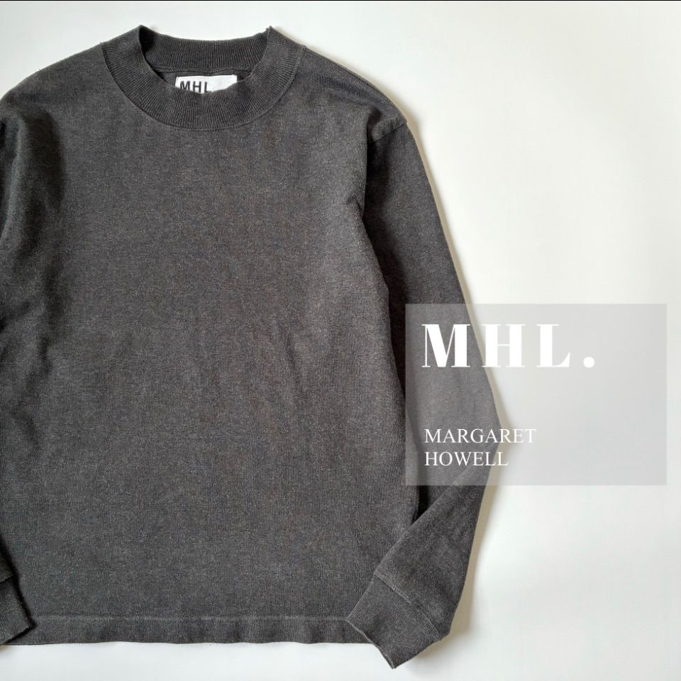 【美品】MARGARET HOWELL モックネック 長袖カットソー M 日本製 美品】MARGARET HOWELL モックネック 長袖カットソー M 日本製