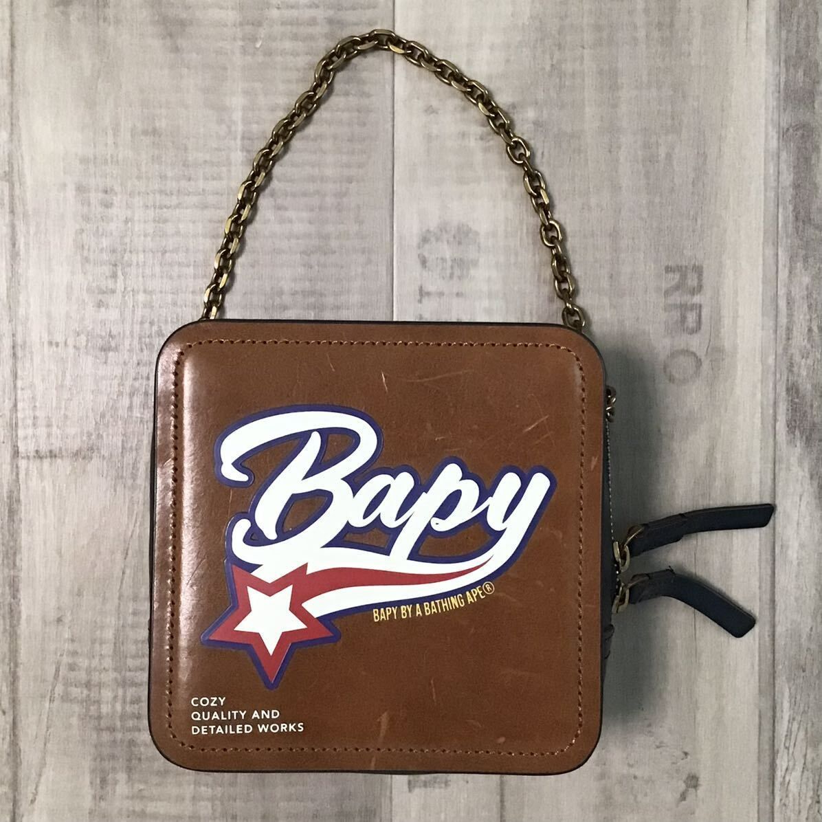 本革 BAPY ハンドバッグ a bathing ape BAPE BAG エイプ ベイプ アベイシングエイプ バッグ