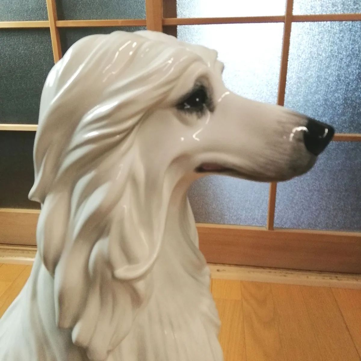 イタリア製陶器アフガンバウンド犬(美品) アフガンハウンド イタリア製 大型犬 犬 置物 陶器 新品未使用