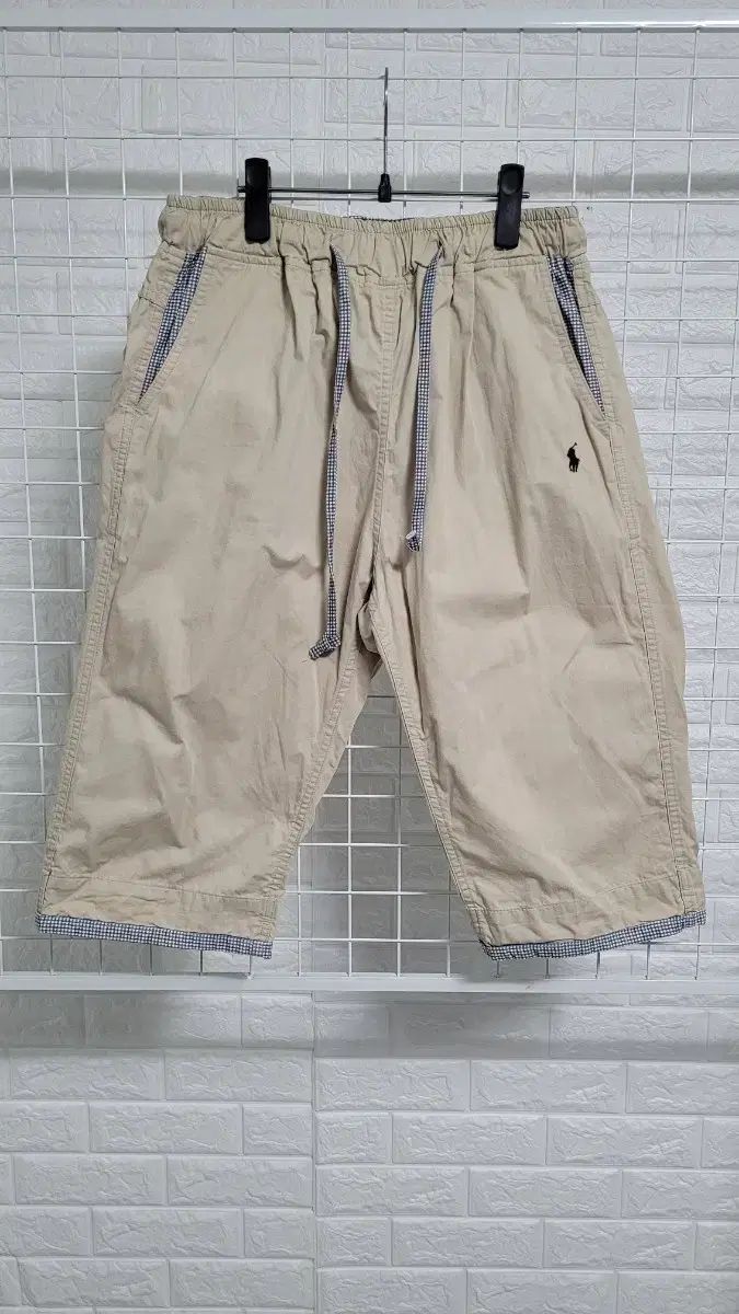 L POLO RALPH LAUREN ポロラルフローレン usa ベージュ X ロールアップの詳細を 100 % コットン ハーフパンツ