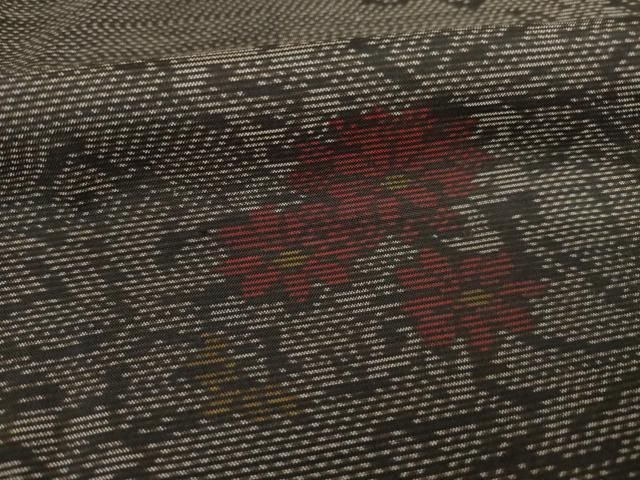 平和屋着物○本場大島紬 草花文 正絹 逸品 未使用 AAAZ4832ck