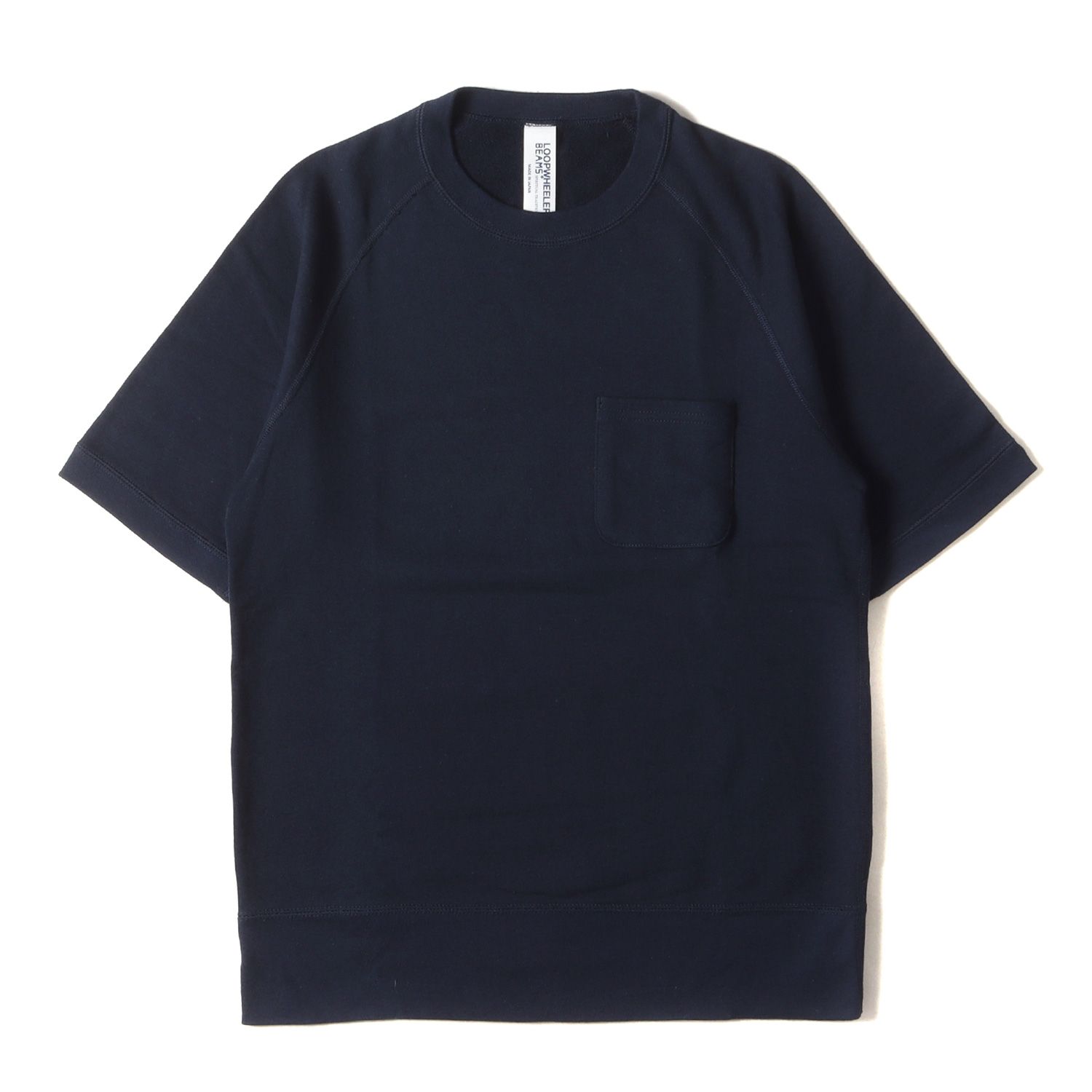 LOOPWHEELER ループウィラー スウェット サイズ:S 現行モデル BEAMS PLUS 別注 ラグラン ショートスリーブ スウェットシャツ Extra Light Short Sleeve Sweat トップス 半袖 トレーナー ネイビー 日本製