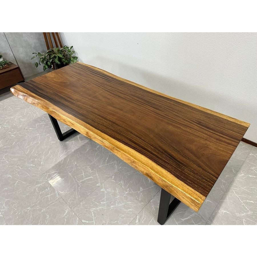 ウォールナット 耳付き無垢一枚板 200cm テーブル天板 一枚板 ダイニングテーブル 幅200cm ウォールナット 耳付き無垢一枚板