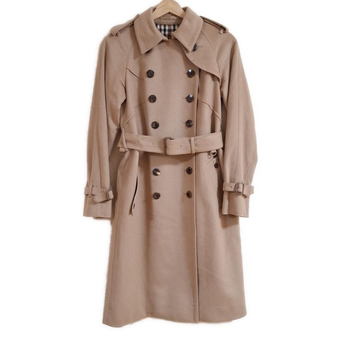 Aquascutum アクアスキュータム Pコート レディース - ライトブラウン 長袖|カシミヤ|ロング丈|冬