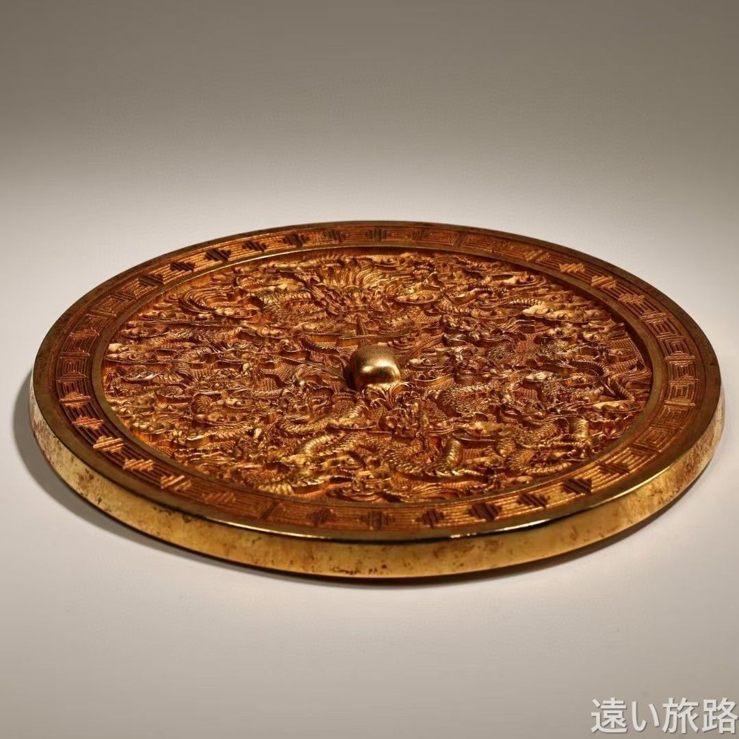 中国美術 銅鏡 獣紋 φ17.5cm 古鏡(K-HA467) 中国美術 銅鏡 獣紋 φ17.5cm 古鏡(K-HA467)
