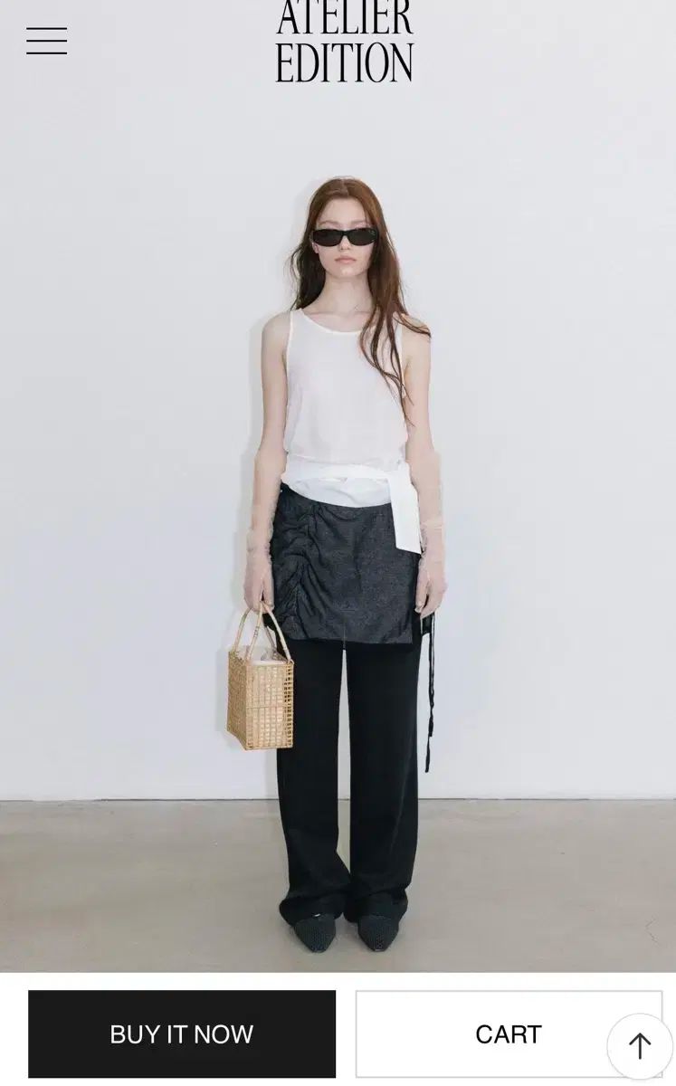 アトリエエディション Hem Tie Sleeveless white