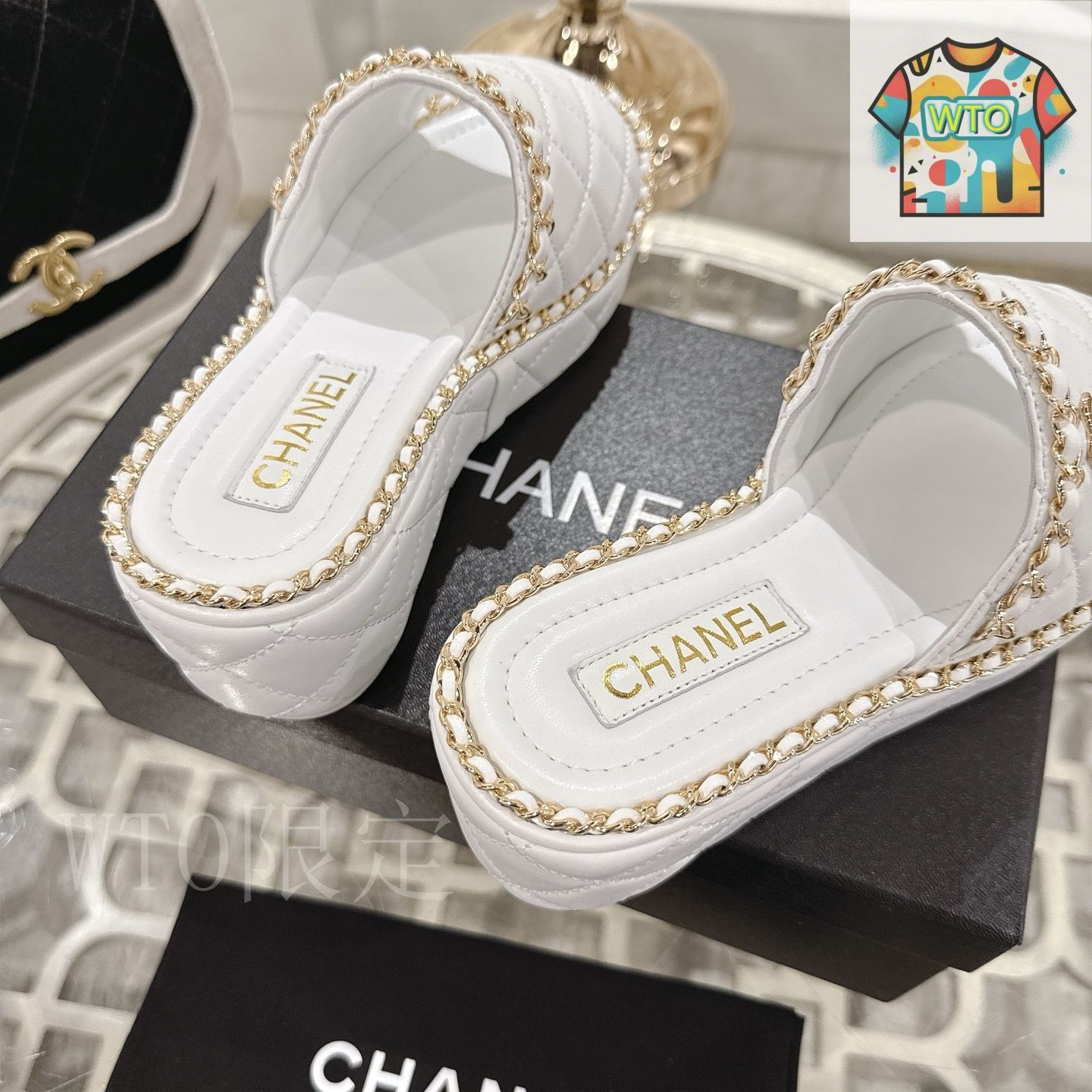 ココビーチ☆【 CHANEL 】シャネル サンダル スリッパ 25ss CHANEL シャネル 25SS 菱格チェーン スリッパ01-1 - メルカリ