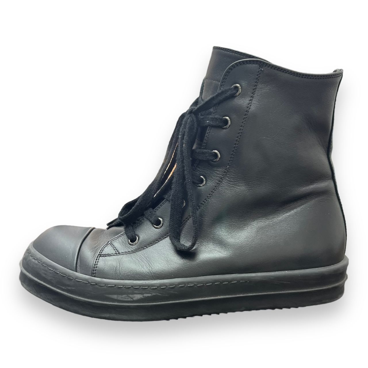 Rick Owens レザー ハイカット ラモーンズ スニーカー 37392 リックオウエンス 41 68580A1