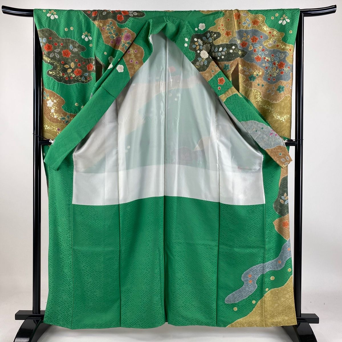 平和屋着物○豪華振袖 色無地 狐色 正絹 逸品 AAAT0239zg