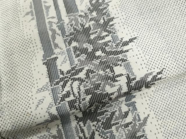 平和屋着物●本場大島紬　白大島　総絣　笹竹文　正絹　逸品　CAAU2514yc 平和屋着物○本場大島紬 白大島 総絣 笹竹文 正絹 逸品 CAAU2514yc