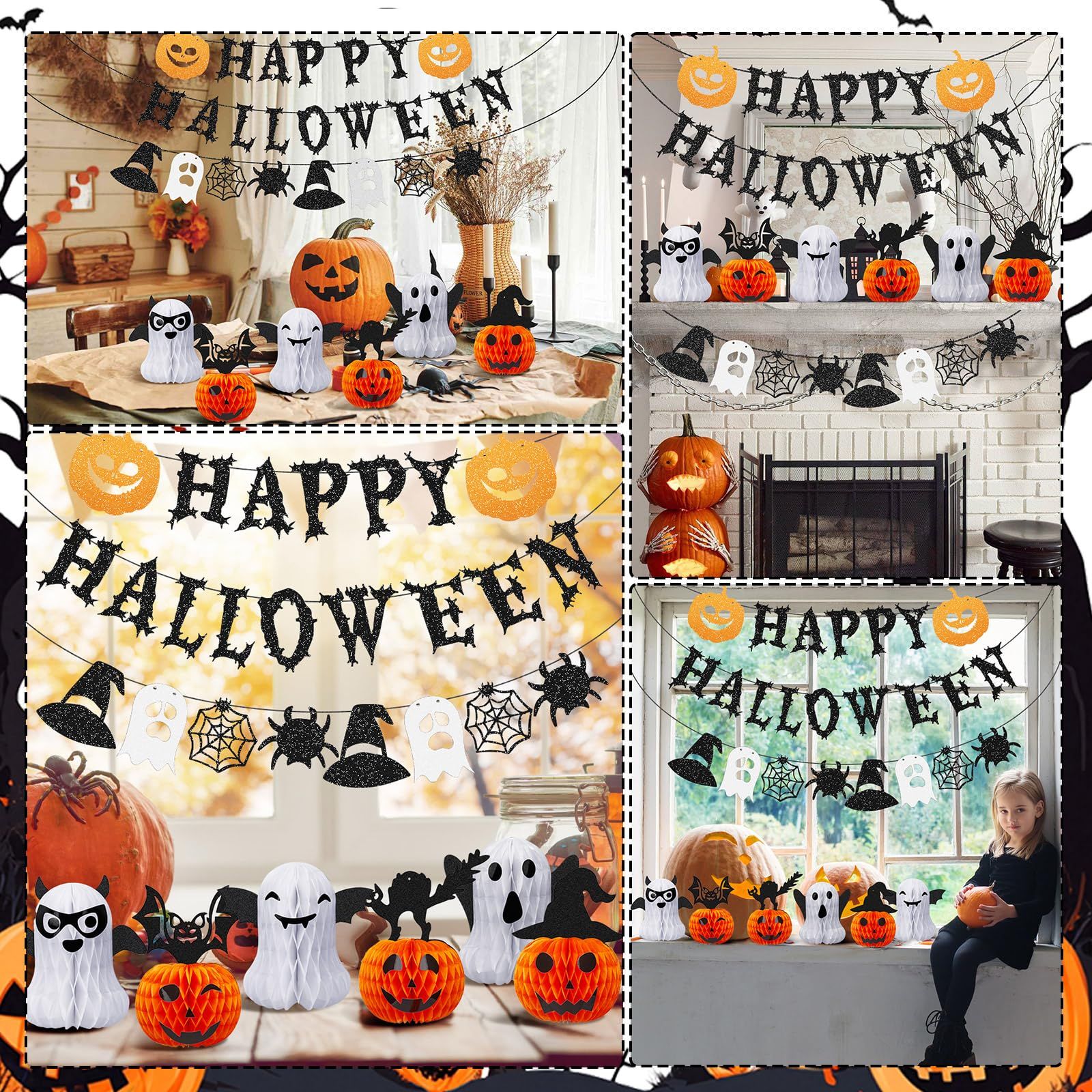 店舗装飾 ハロウィーン ハロウィーン パーティー ハニカム飾り