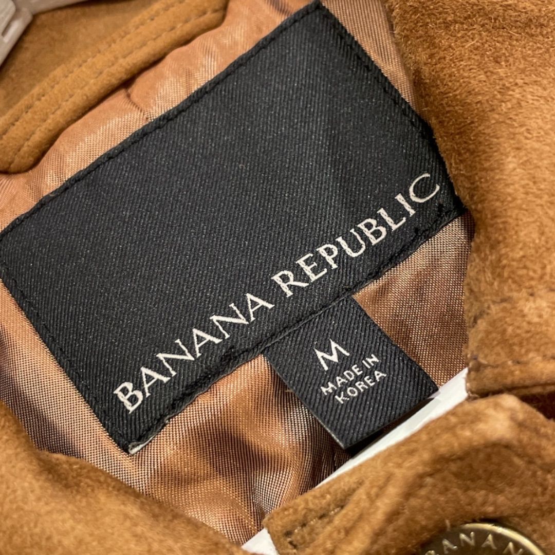 Banana Republic バナナリパブリック スエードジャケット スエード 山羊革 タッカージャケット 胸ポケット サイドポケット アメカジスタイル ゴールデンチェスナット Mサイズ レディース 秋 ゴーゴー古着セントラルパーク名古屋店No.1217 GULLKHAN_COM