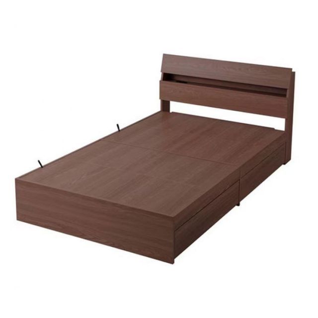 アイリスオーヤマ 収納 ベッド セミダブル STBS-SD ウォールナット 木目調 収納ベッド ベッド下 ベッドフレーム フレーム