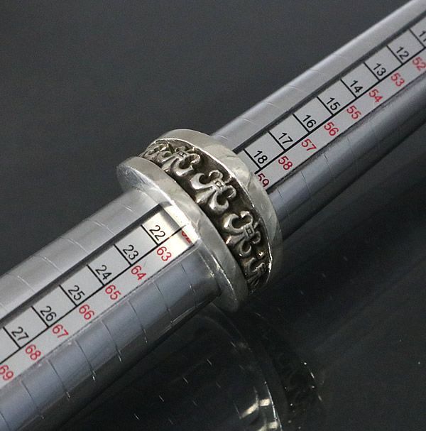 銀座店 クロムハーツ ナローVバンド リング BSフレア 約20号 90970 