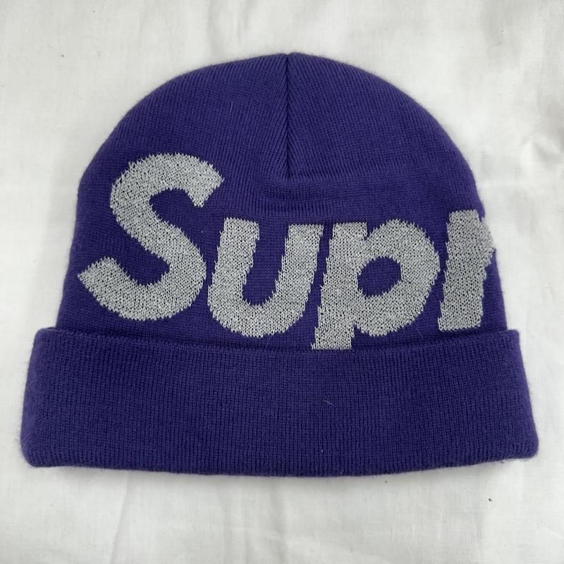 Supreme シュプリーム 帽子 ニット帽 BIG LOGO BEANIE DARK PURPLE 