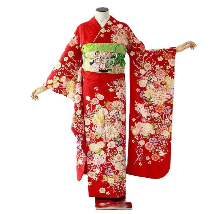 振袖 身長150-165cm 赤 re-069