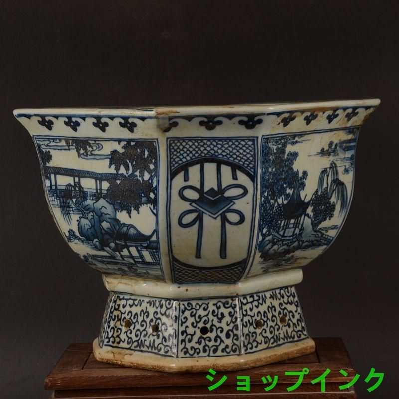 青花開窓人物六方灯籠瓶 現代工芸品 美術品 装飾品 置物 青花開窓人物六方灯籠瓶 現代工芸品 美術品 装飾品 置物 - メルカリ