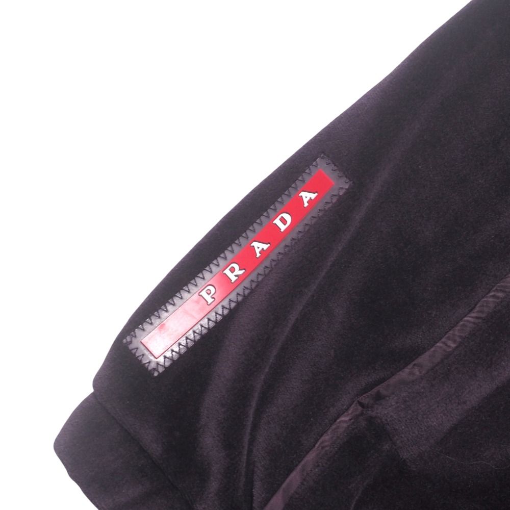 PRADA - ■美品■PRADA SPORTS プラダスポーツ パーカー サイズS ジップアップ ベロア ロゴプレート イタリア製 ブランド古着【中古】20250603/RA5001 PRADA - □美品□PRADA SPORTS プラダスポーツ パーカー サイズS