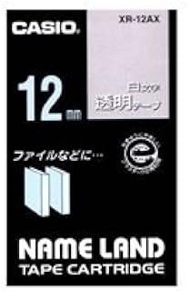 まとめ カシオ CASIO ネームランド NAME LAND スタンダードテープ 12mm×8m 透明 白文字 XR-12AX 1個 ×5セット