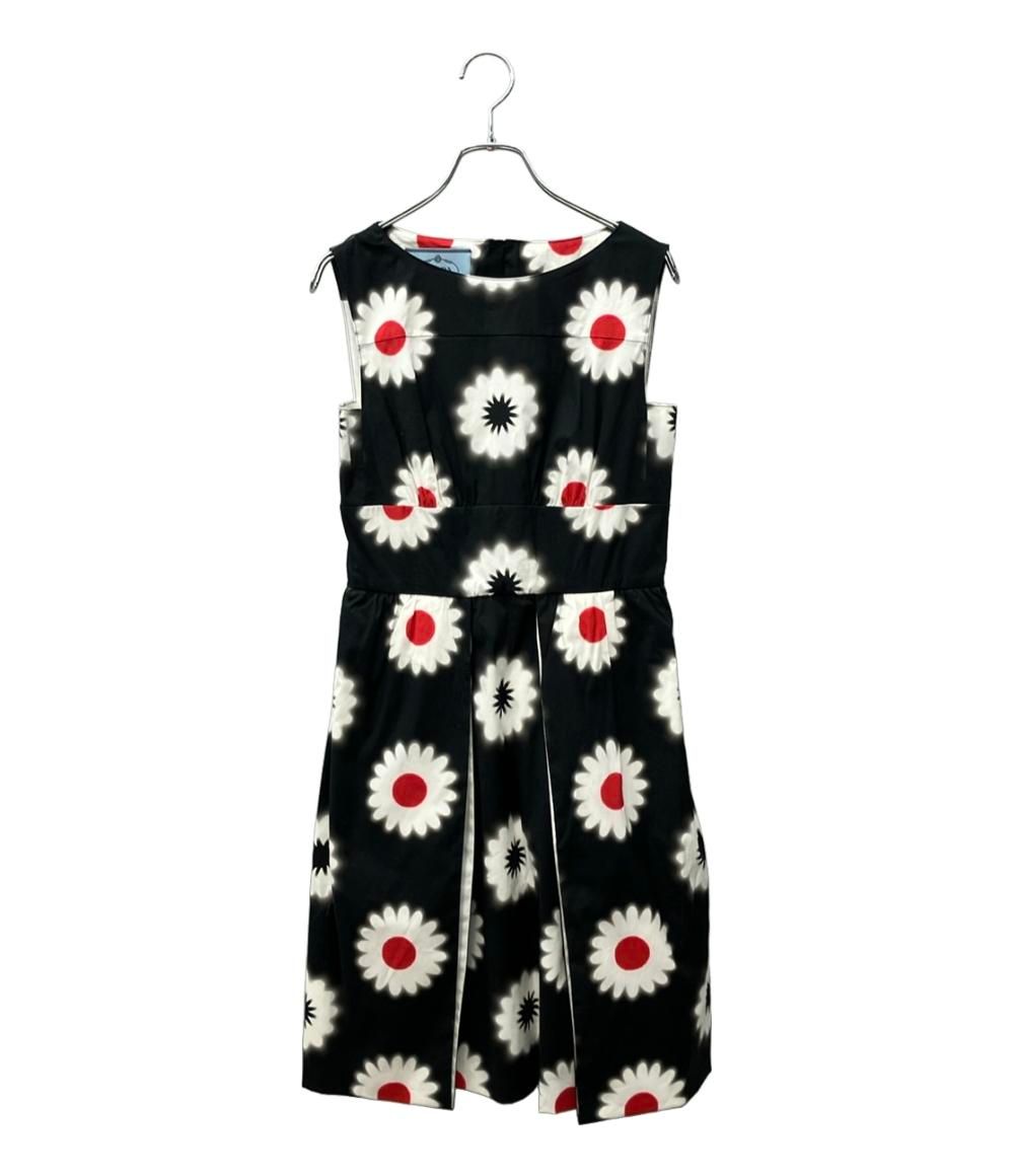 PRADA 花柄ノースリーブワンピース 36 プラダ　ファスナー壊れあり PRADA 花柄ノースリーブワンピース 36 プラダ ファスナー壊れあり