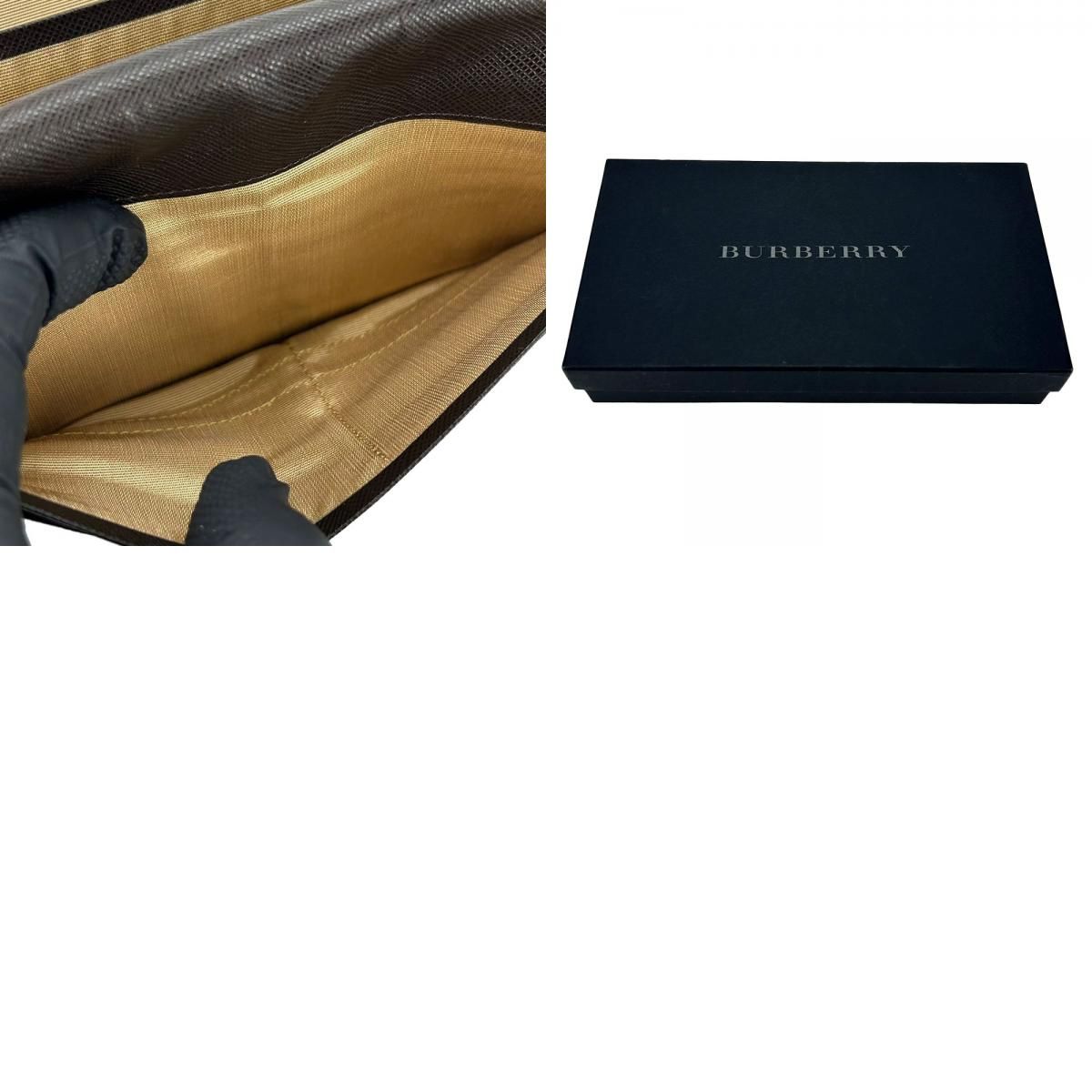 中古】 バーバリー 長財布 ノバチェック キャンバス レザー ベージュ 