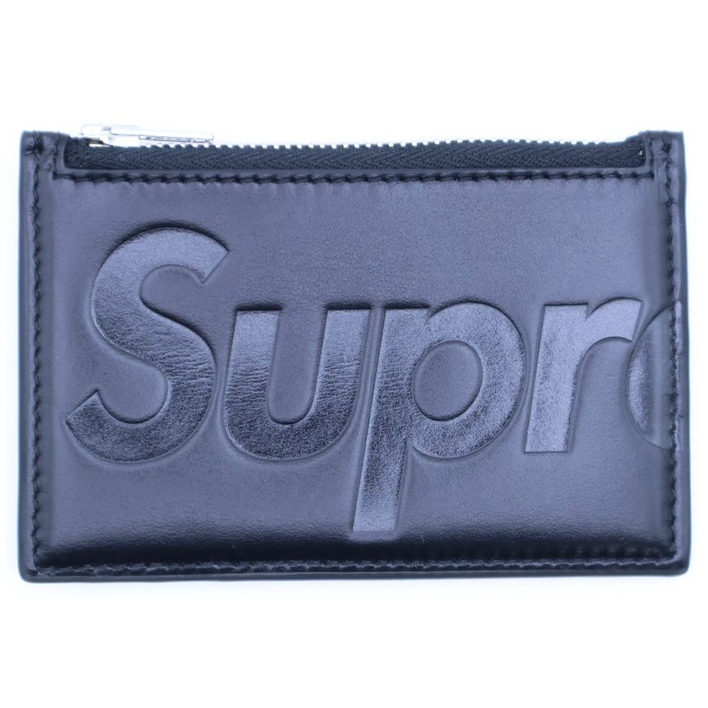 SUPREME シュプリーム Leather Zip Card H er BLACK レザー ジップカード ホルダー ブラック