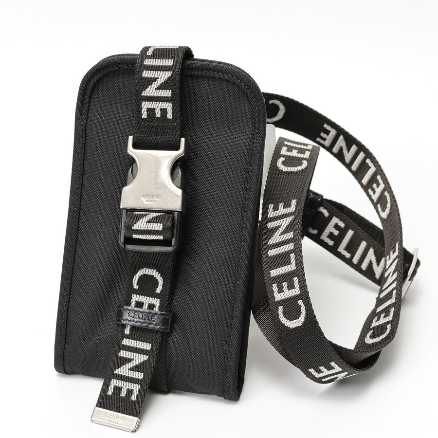 セリーヌ | CELINE トレッキング モバイルポーチ | スマホポーチ | フォンホルダー 10J212DVN.38SI ナイロン ブラック 商品番号 S-158968