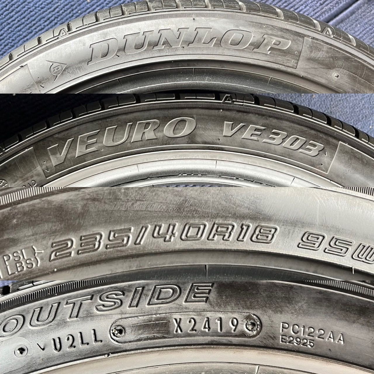 ☆送料無料☆【2019年製造】【溝7～8分山】DUNLOP VEURO VE303 4本  235/40R18  ASP2118