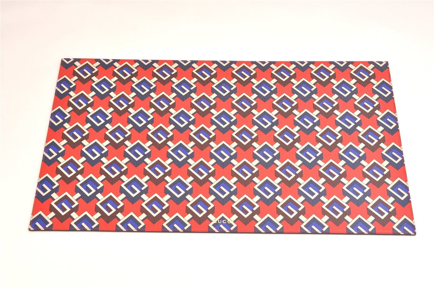 GUCCI グッチ ペット用 フィーディング マット レザー 692961 レッド ブルー 箱 2497N