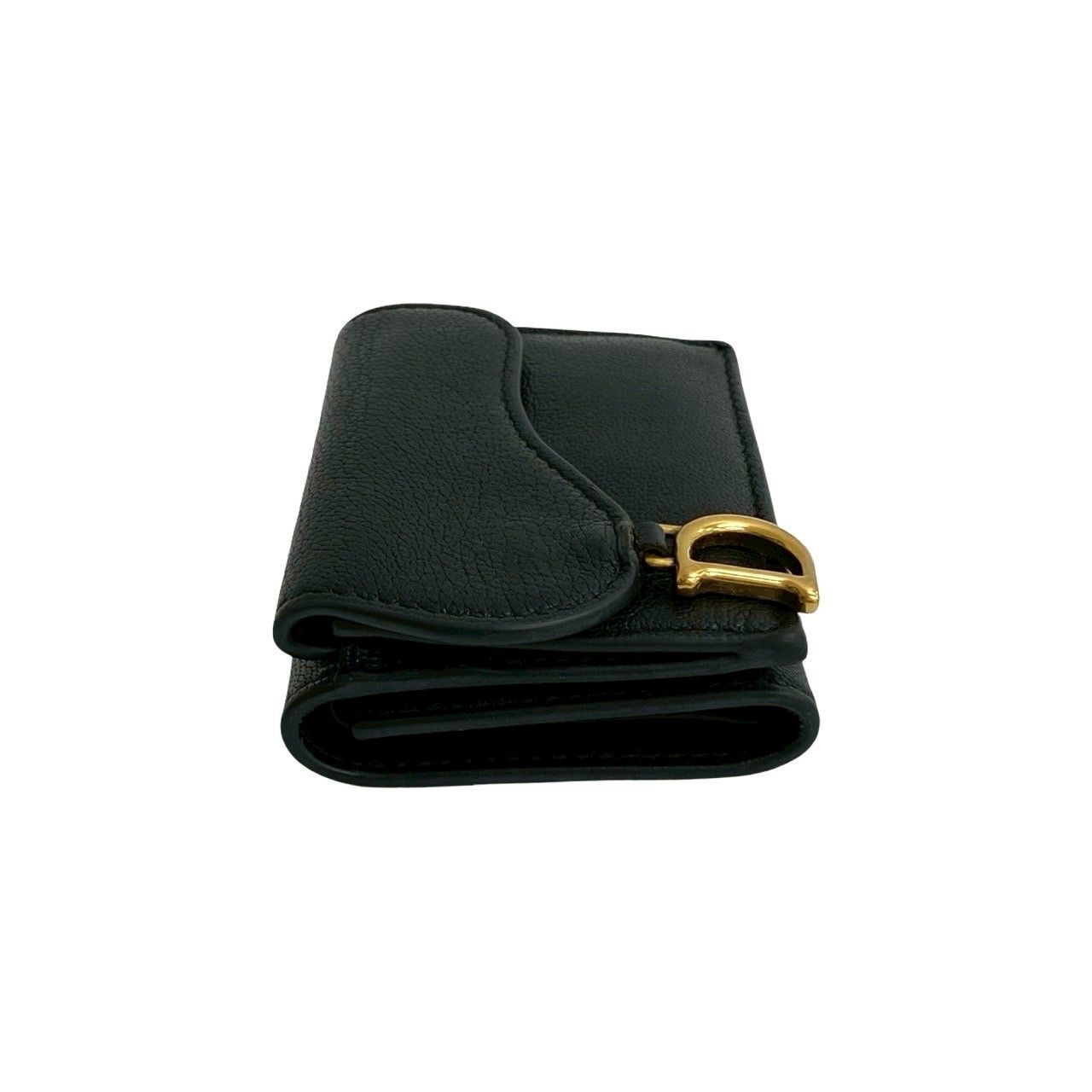 DIOR◎サドル ロータス ウォレット 二つ折り財布 黒 サドル ロータス ウォレット ブラック 黒[S5652CBAA_M900