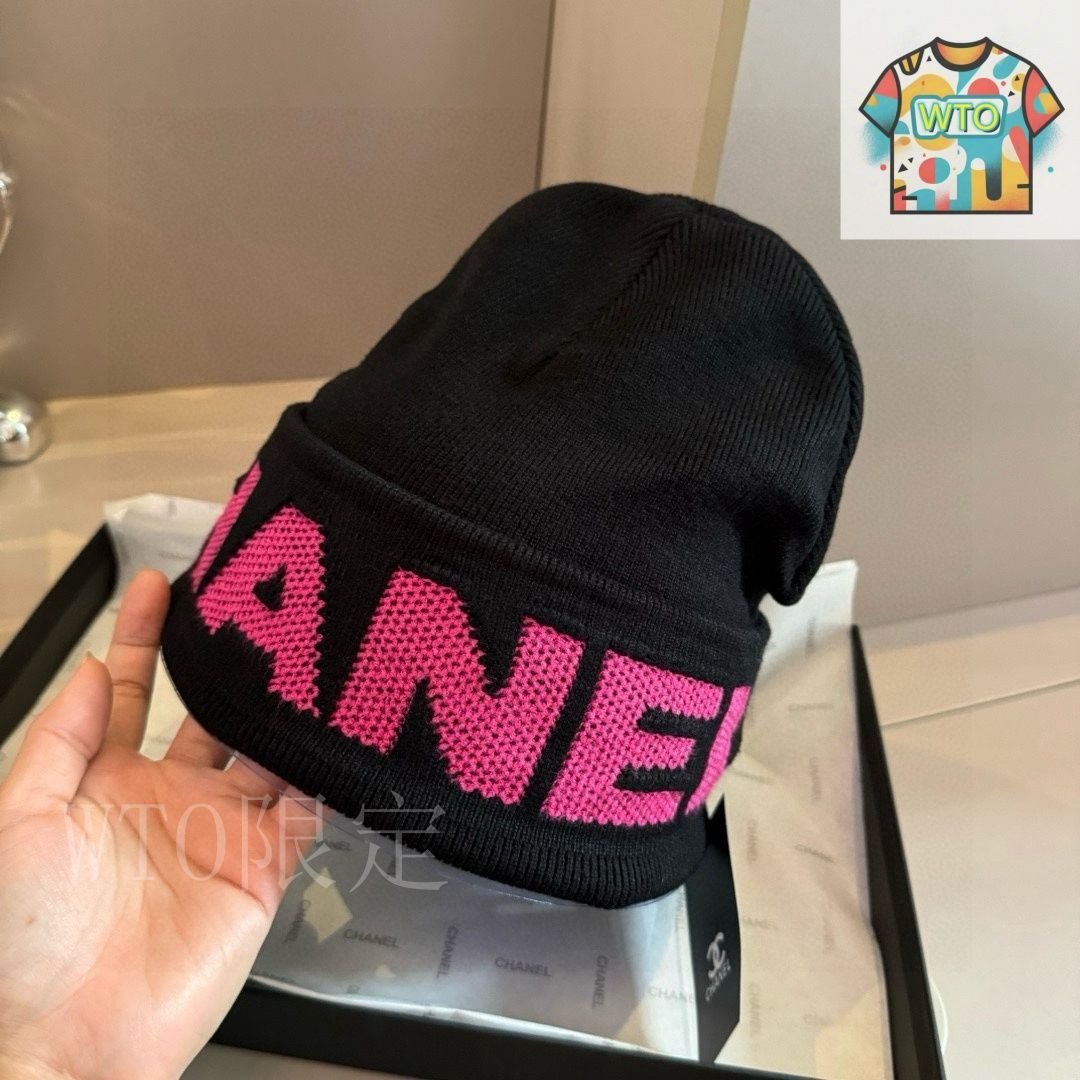 CHANEL  ニット帽 CHANEL シャネル 帽子 ニット帽 カシミヤ ブラック 4402