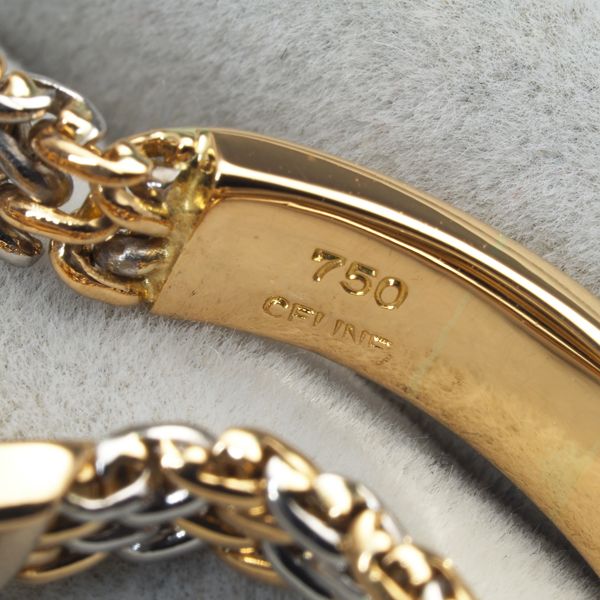 セリーヌ リング マカダム コンビカラー チェーン 23.5号 K18YG/WG  